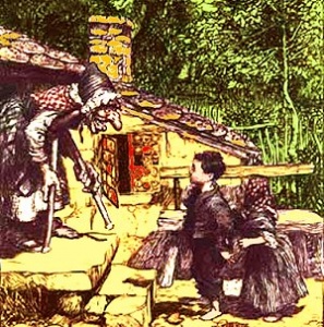Perníková chaloupka s bábou a dětmi